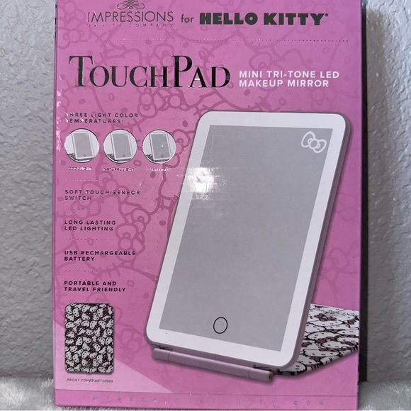 Impressions Vanity Co. Hello Kitty Touch Pad Mini Tri-Tone LED Makeup Mirror NWT - Picture 2 of 5